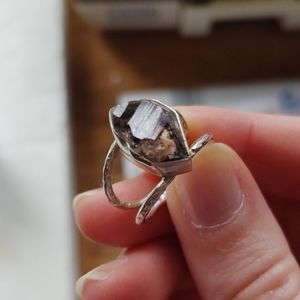 Sterling silver Herkimer diamond ring